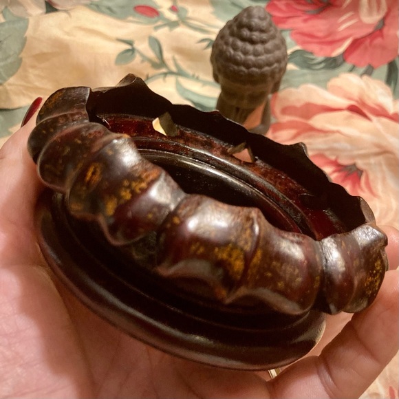 Chinese carved Rosewood lamp vase display base Vintage - Picture 5 of 9